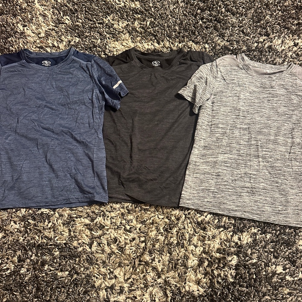 Athletic Works Kids' Short Sleeve Tees - Black, Gray, and Blue